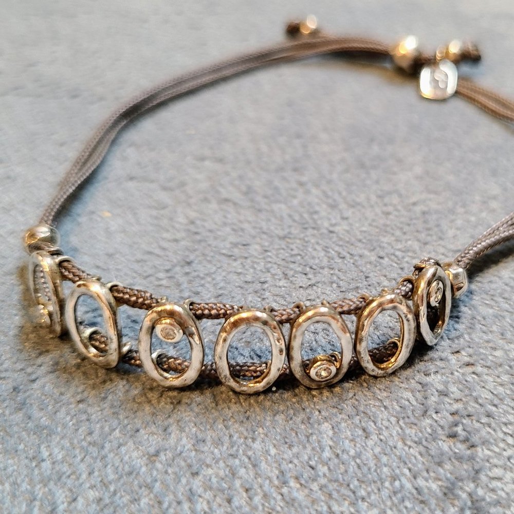 Silpada Sterling Silver sliding CZ cord bracelet